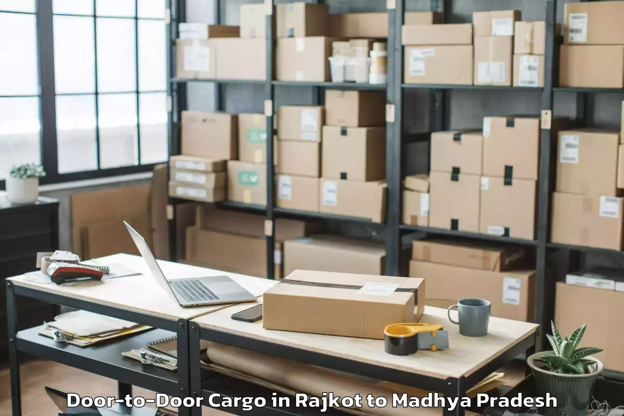 Top Rajkot to Neemuch Door To Door Cargo Available